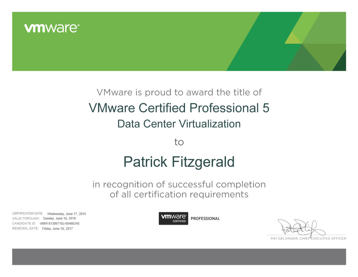 VMware Certified Professional 5 - Data Center Virtualization