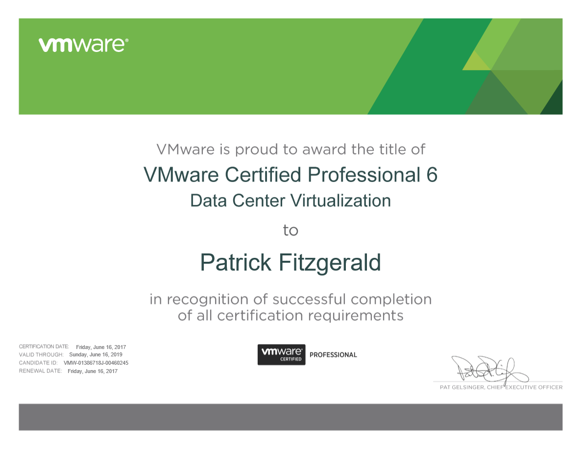 VMware Certified Professional 6 - Data Center Virtualization